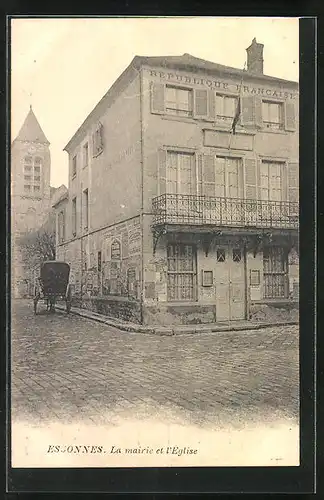 AK Essonnes, La Mairie et l`Église