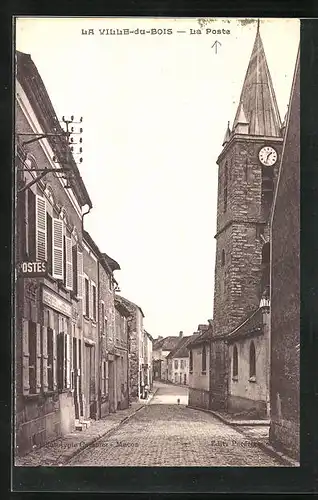 AK La Ville-du-Bois, La Poste et l`Église