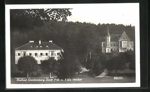 AK Bad Gleichenberg, Hotel Stadt Pest und Villa Ottokar