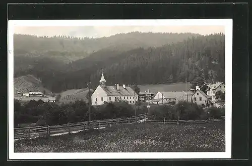 AK Frein bei Mürzsteg, Ortsansicht vom Feld aus