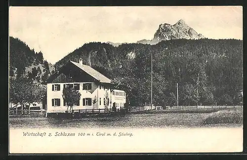 AK Pinswang. Gasthaus zum Schluxen