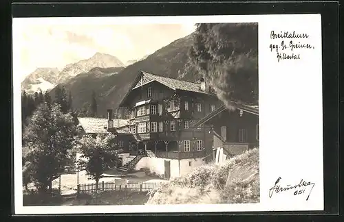 AK Ginzling, Gasthaus Breitlahner geg. Gr. Greiner, Zillertal