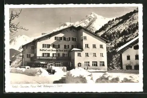 AK Holzgau, Hotel-Pension Neue Post im Schnee