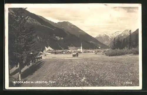 AK Stockach im Lechtal, Ortspartie mit Bergen