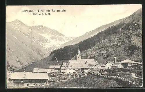 AK Berschwang, Ortspartie mit Kirche und Rotenstein