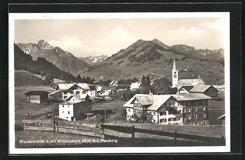 AK Riezlern, Ortsansicht mit Widderstein