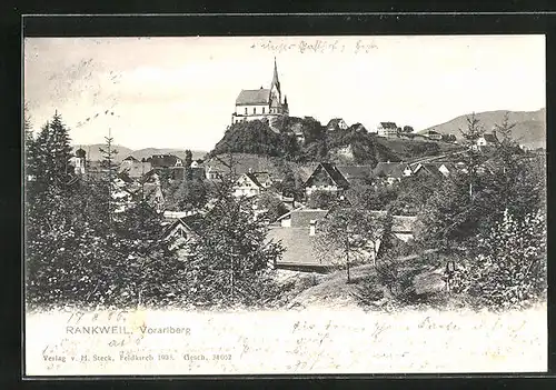 AK Rankweil, Ortsansicht mit Blick zur Kirche