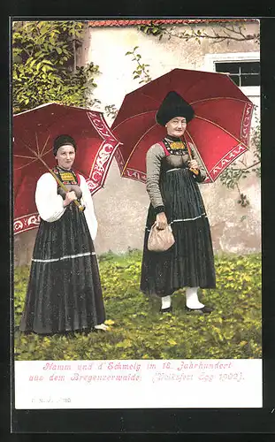 AK Egg, Volksfest im Bregenzerwalde 1902, Damen in Trachten