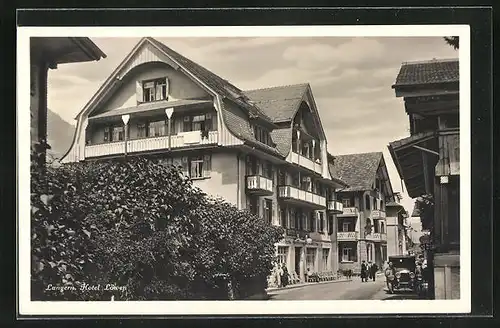 AK Lungern, Strasse am Hotel Löwen