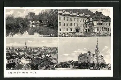 AK Laa an der Thaya, Burg, Realgymnasium, Totalansicht