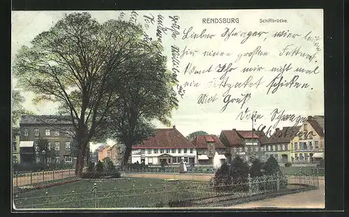 AK Rendsburg, Ortspartie, Schiffbrücke