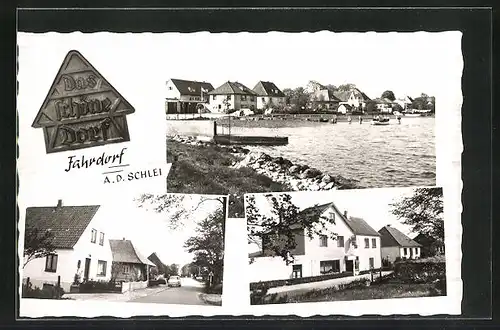 AK Fahrdorf a. Schlei, Ortspartie, Gasthaus, Seezugang