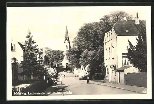 AK Schleswig, Lutherstrasse, Michaeliskirche
