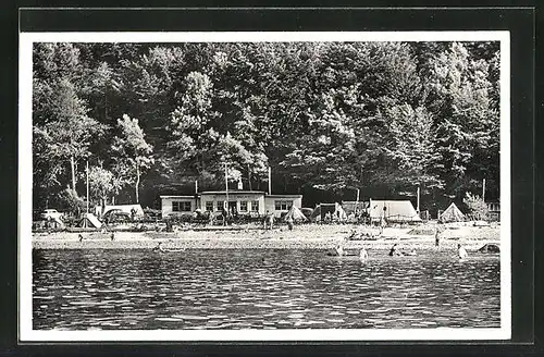 AK Eckernförde, Gasthaus Zur Robinsonhütte, Strandpartie