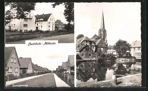 AK Buxtehude-Altkloster, Ortspartie, Hafen, Danzigerweg