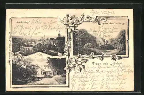 AK Itzehoe, Totalansicht, Schloss Breitenburg, Eichtal