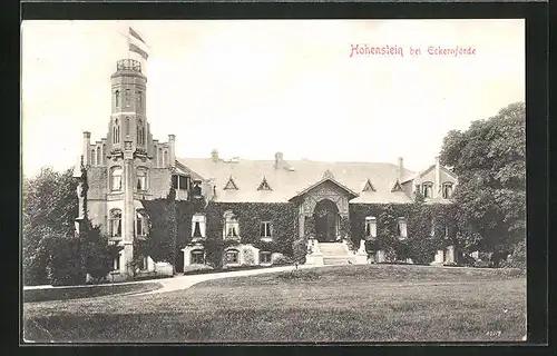 AK Hohenstein bei Eckernförde, Ortspartie mit Gebäudeansicht