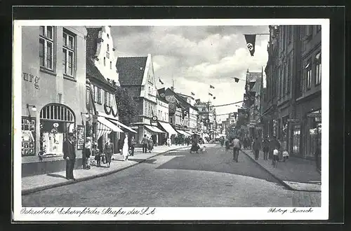 AK Eckernförde, Strasse der S. A. mit Geschäften und 