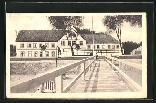 AK Niendorf, Johannsen`s Hotel mit Brücke