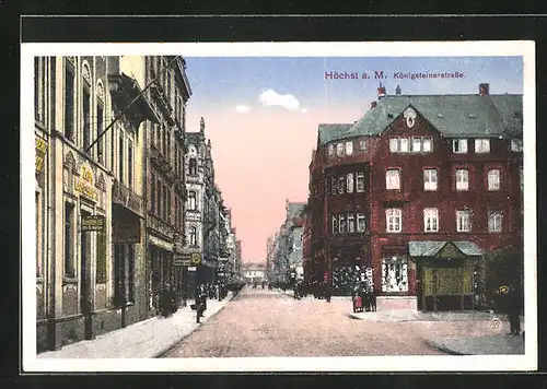 AK Höchst am Main, Passanten in der Königsteinerstrasse