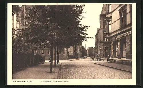 AK Neumünster i. H., Restaurant Mühlenhof in der Schützenstrasse
