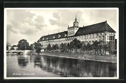 AK Breslau, Universitätsgebäude am Fluss