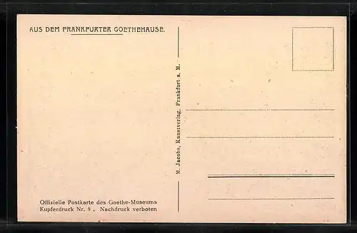 AK Frankfurt a. M., Aus dem Frankfurter Goethehause, Gemäldekabinet, II. Stock