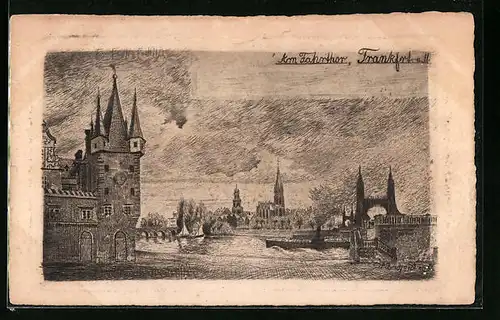 Künstler-AK Alt-Frankfurt, Am Fahrtor