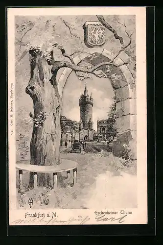 AK Frankfurt a. M, Eschenheimer Turm