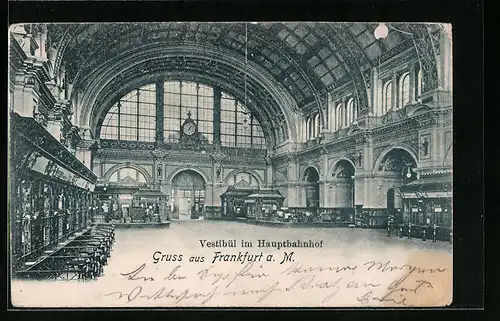AK Frankfurt a. M., Vestibül im Hauptbahnhof