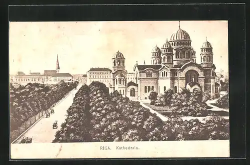 AK Riga, Kathedrale mit Parkanlagen