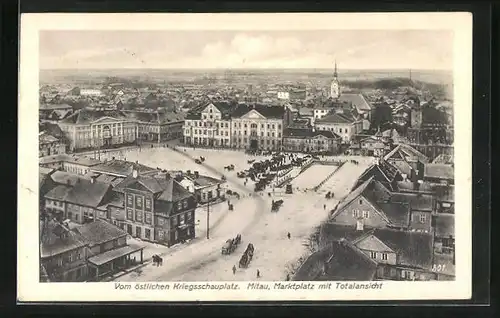 AK Mitau, Marktplatz mit Totalansicht