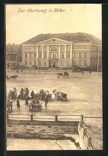 AK Mitau, Marktplatz im Winter