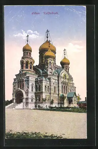 AK Libau, Kathedrale mit goldenen Dächern