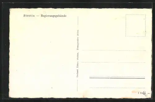 AK Stettin, Regierungsgebäude mit dampfern