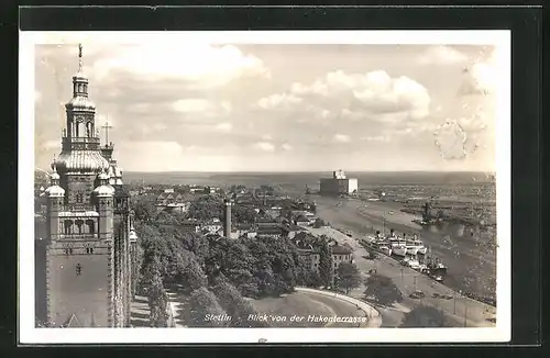 AK Stettin, Blick von der Hakenterrasse