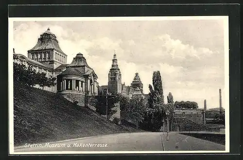 AK Stettin, Museum und Hakenterrasse