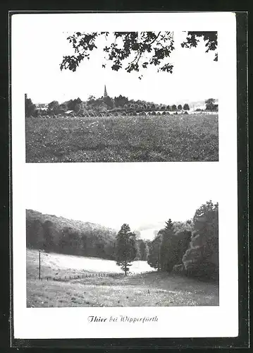 AK Thier, Ortsansicht aus der Ferne und Landschaftsblick