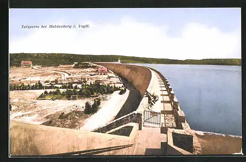 AK Muldenberg i. Vogtl., Blick zur Talsperre