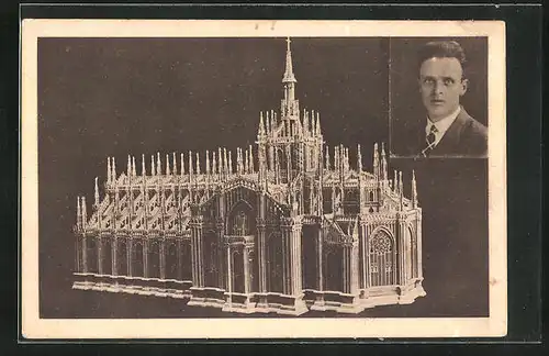 AK Laubsäge- und Schnitzarbeit Mailänder Dom des Modellbauers Erich Winkler