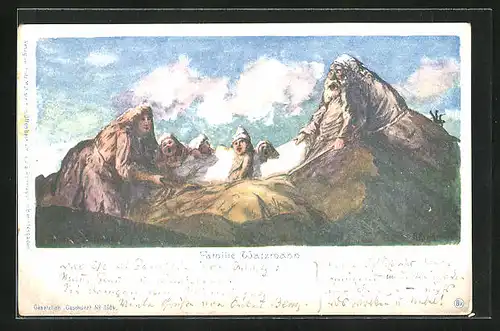 AK Berchtesgaden, Familie Watzmann mit Gesichtern, Berggesichter