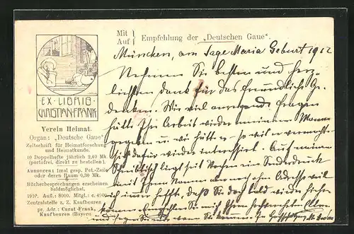 AK Deutsche Gaue, Ex-Libris Christian Frank