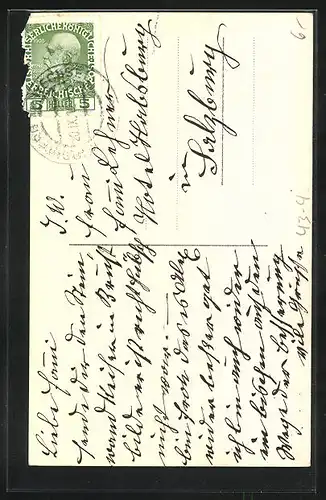 AK Alter lachender Mann mit Mütze