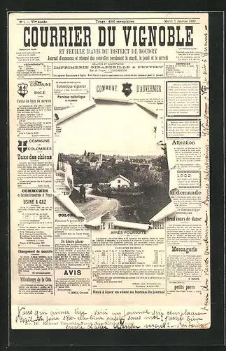 AK Zeitung Courrier du Vignoble, Mardi 7 Janvier 1902