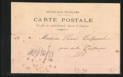 AK Kermesse de la Ligue des Enfants de France 1904, Bube blickt auf ein Schild