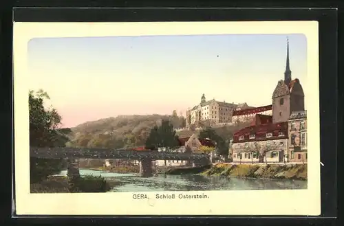 AK Gera, Teilansicht mit Schloss Osterstein