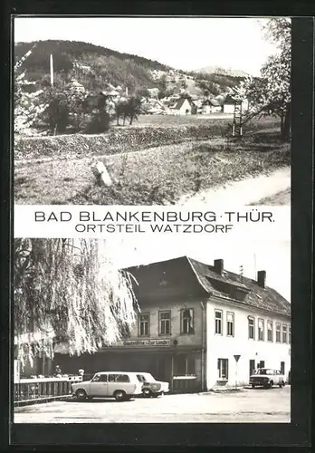 AK Bad Blankenburg-Watzdorf / Thür., Gasthaus Zur Linde, Totalansicht