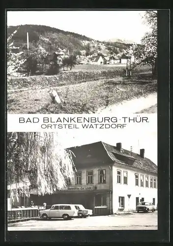 AK Bad Blankenburg-Watzdorf / Thür., Gasthaus Zur Linde, Gesamtansicht