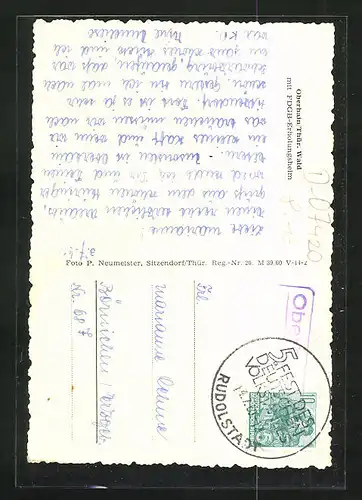 AK Oberhain / Thür. Wald, FDGB-Erholungsheim, Panorama