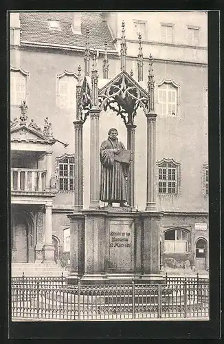 AK Wittenberg, am Lutherdenkmal